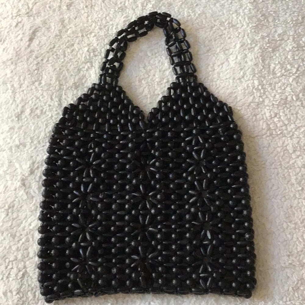 Black Beaded Tote